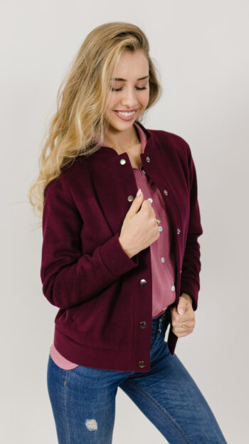 Wełniana kurteczka Jane bordowa