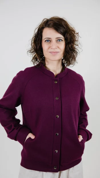 Wełniana kurteczka Jane bordowa