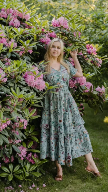 Sukienka Chloe seledynowa polne kwiaty XXS