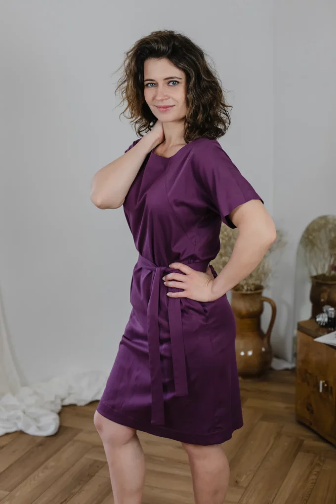 Sukienka Emma wiskoza fioletowa - obrazek 7