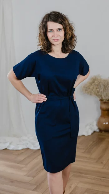 Sukienka Emma wiskoza granatowa