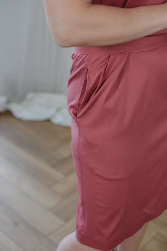 Sukienka Emma wiskoza marsala dusty pink