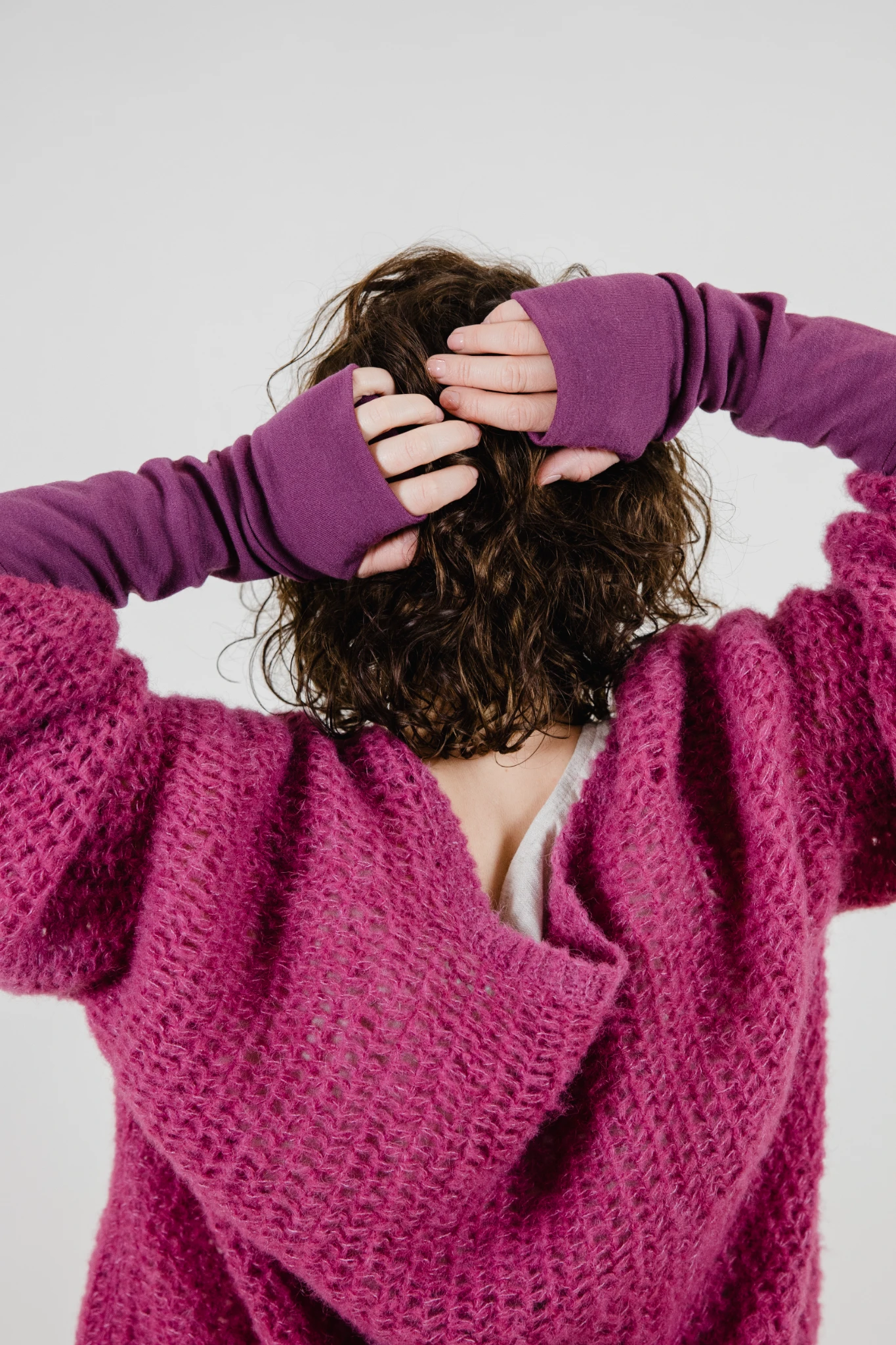 Rękawiczki bez palców mitenki 100% wełna merino - obrazek 10