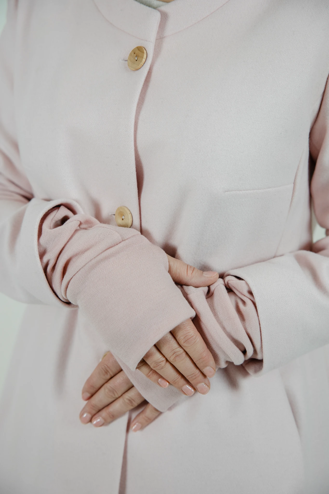 Rękawiczki bez palców mitenki 100% wełna merino - obrazek 3