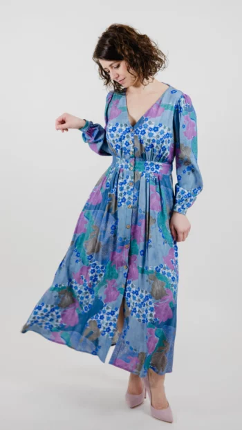 Sukienka Sophie 2.0 rybki welonki błękitne wiskoza