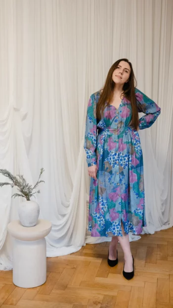 Sukienka Sophie 2.0 rybki welonki błękitne wiskoza