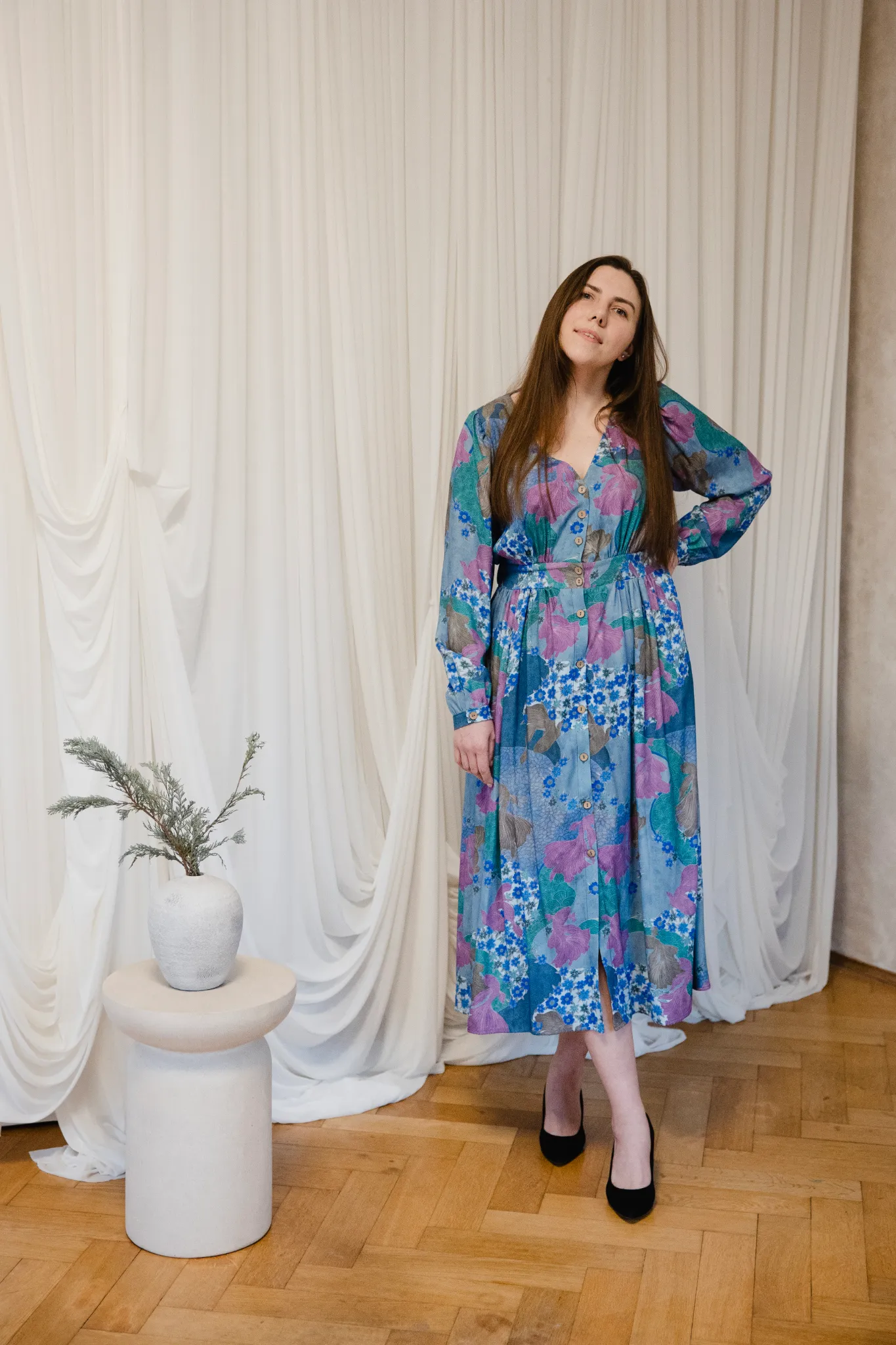 Sukienka Sophie 2.0 rybki welonki błękitne wiskoza