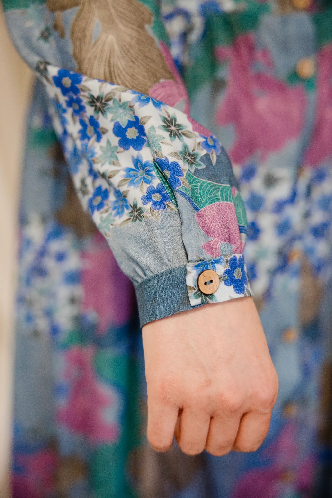 Sukienka Sophie 2.0 rybki welonki błękitne wiskoza - obrazek 5